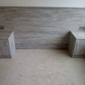 Bespoke fitted bedroom in Dark Artwood — finished