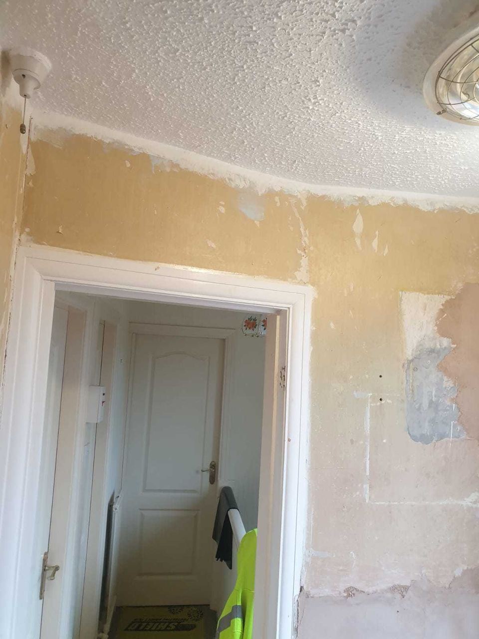 White ceramic tiling to lift a small bathroom — before work started