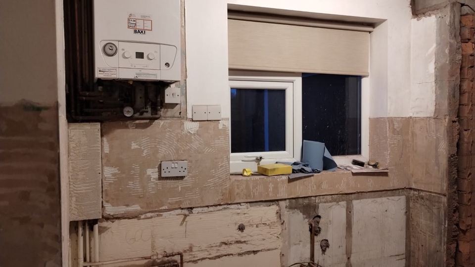 Kitchen transformation with structural alterations — before work started