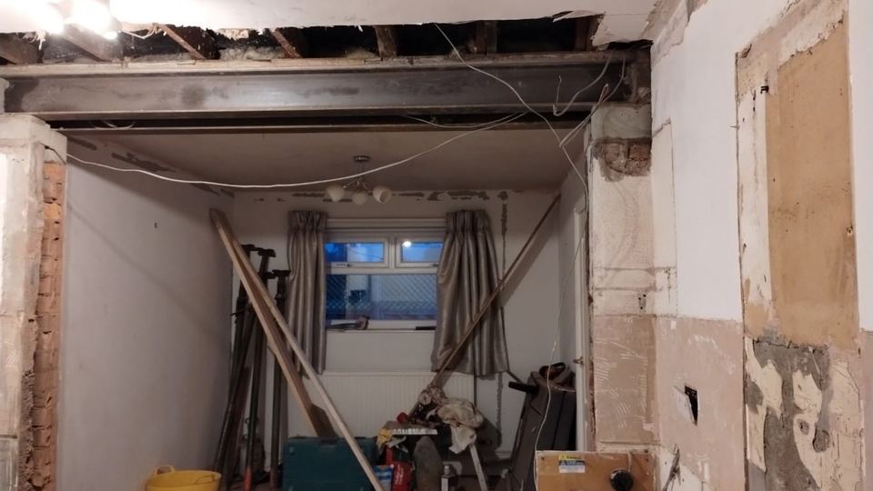 Kitchen transformation with structural alterations — before work started