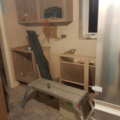 A three-week kitchen renovation, wall to wall — work in progress