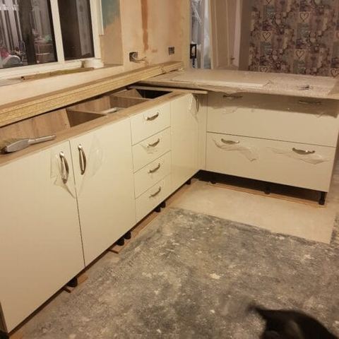 A three-week kitchen renovation, wall to wall — work in progress