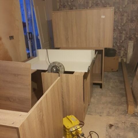 A three-week kitchen renovation, wall to wall — work in progress