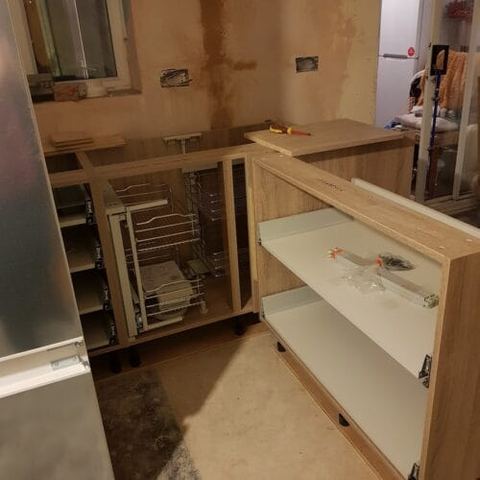A three-week kitchen renovation, wall to wall — work in progress