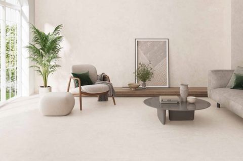 Babilon Arctic ceramic tiles fitted in a room, white, matt