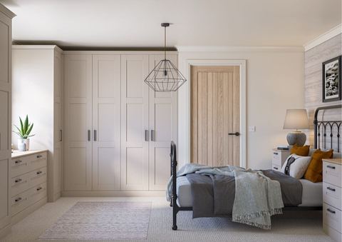Belsay Smooth bedroom in Cashmere, a narrow frame shaker door