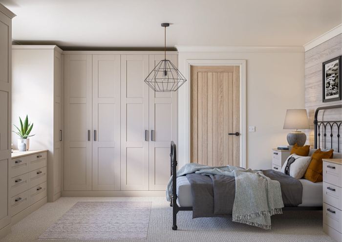 Belsay Smooth bedroom in Cashmere, full room view