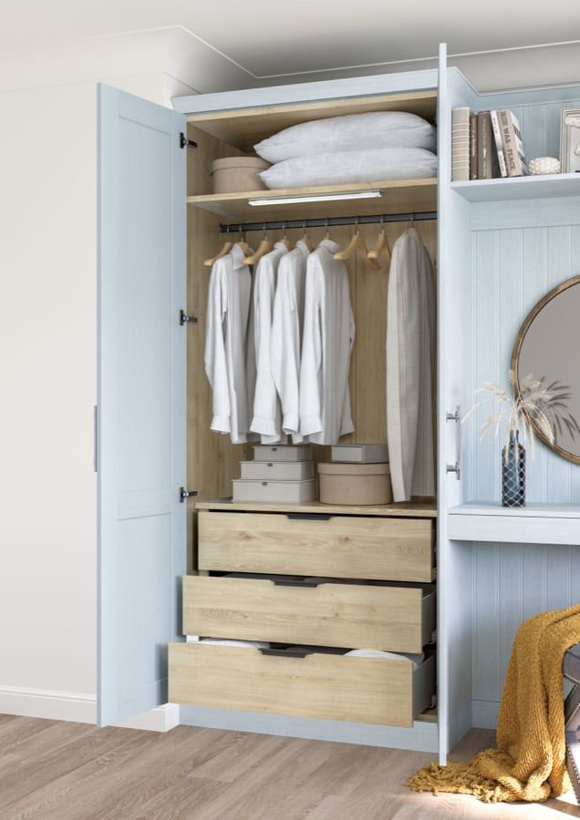 Belsay Woodgrain bedroom storage detail
