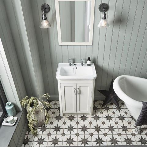 Contour freestanding unit roomset stone grey