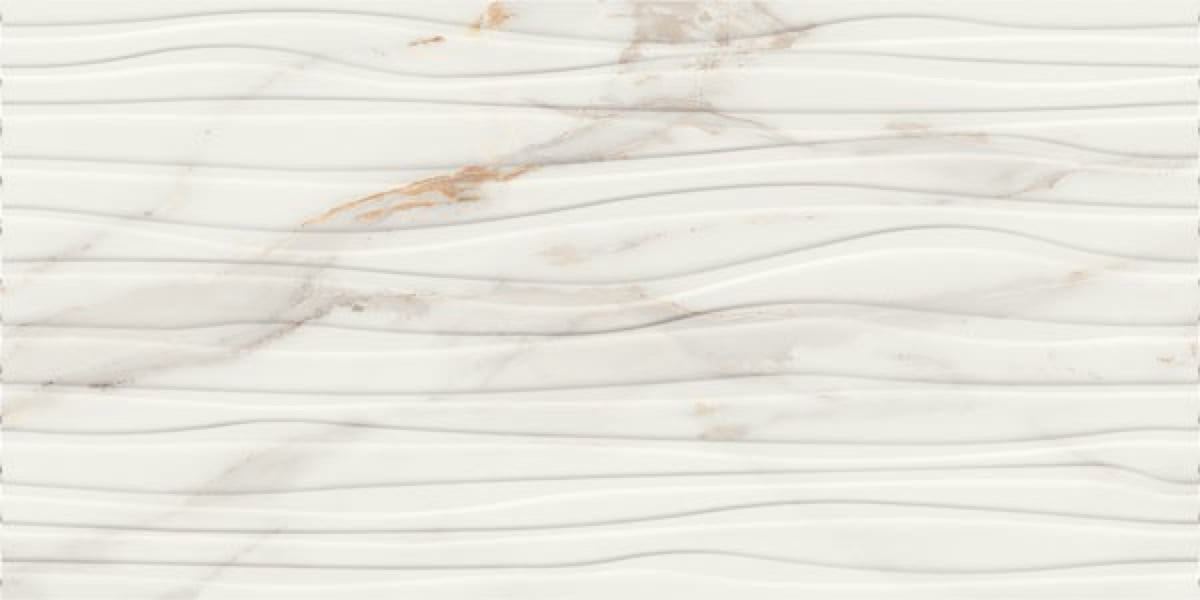 Bronzatta Sea White tile, 29.2 x 59.2 cm, marble-effect