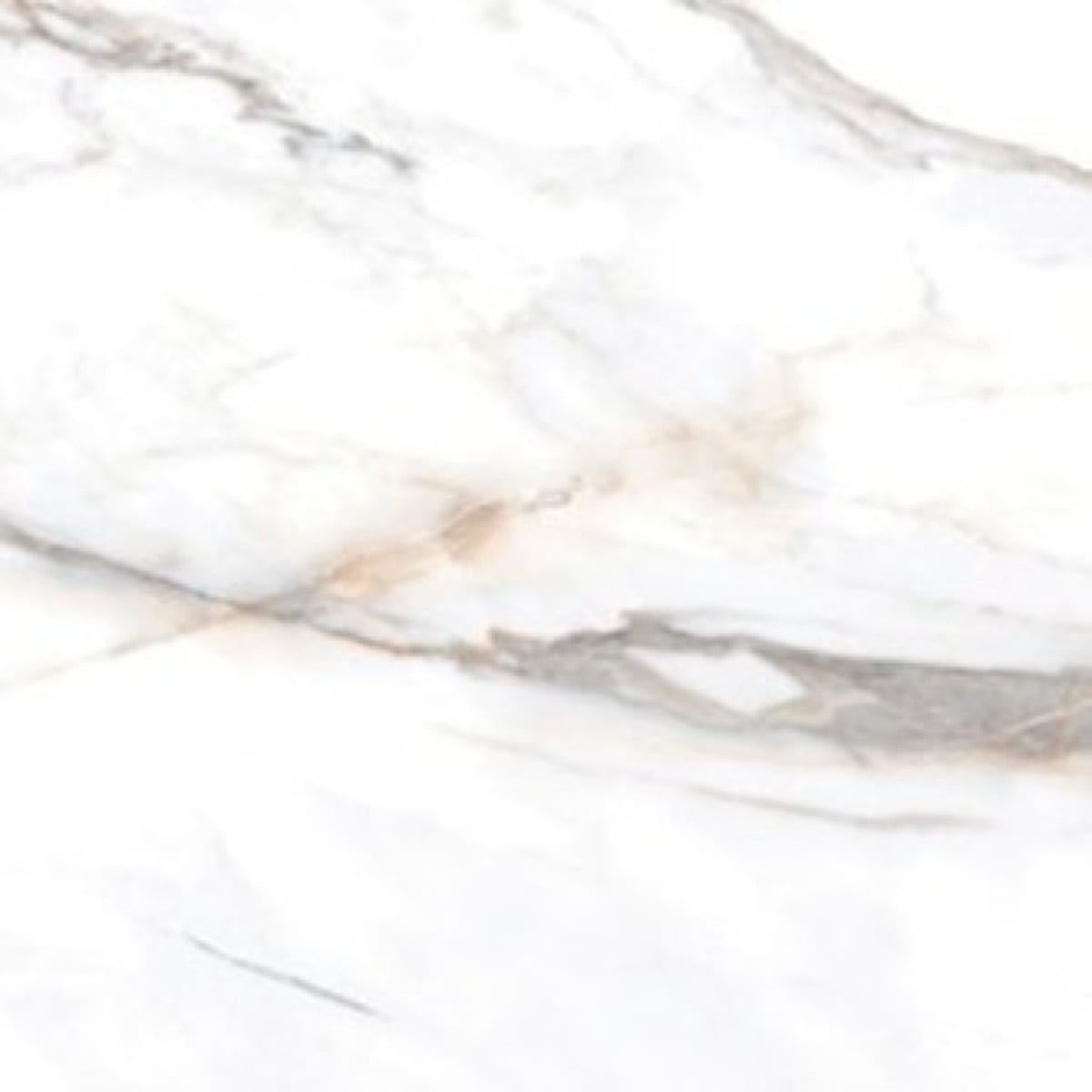 Bronzatta White tile, 59.2 x 59.2 cm, marble-effect