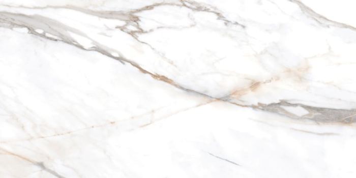 Bronzatta White tile, 60 x 120 cm, marble-effect