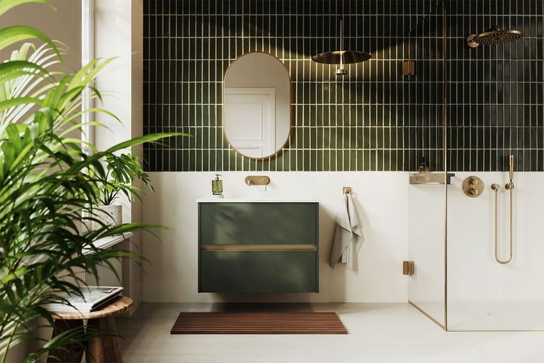Bowland wall-hung unit in Hunter Green