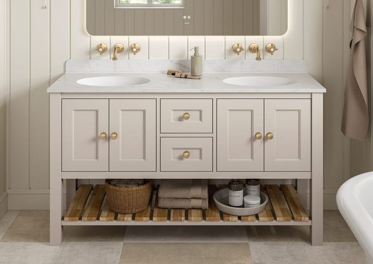 Charlbury open washstand in Cotton White