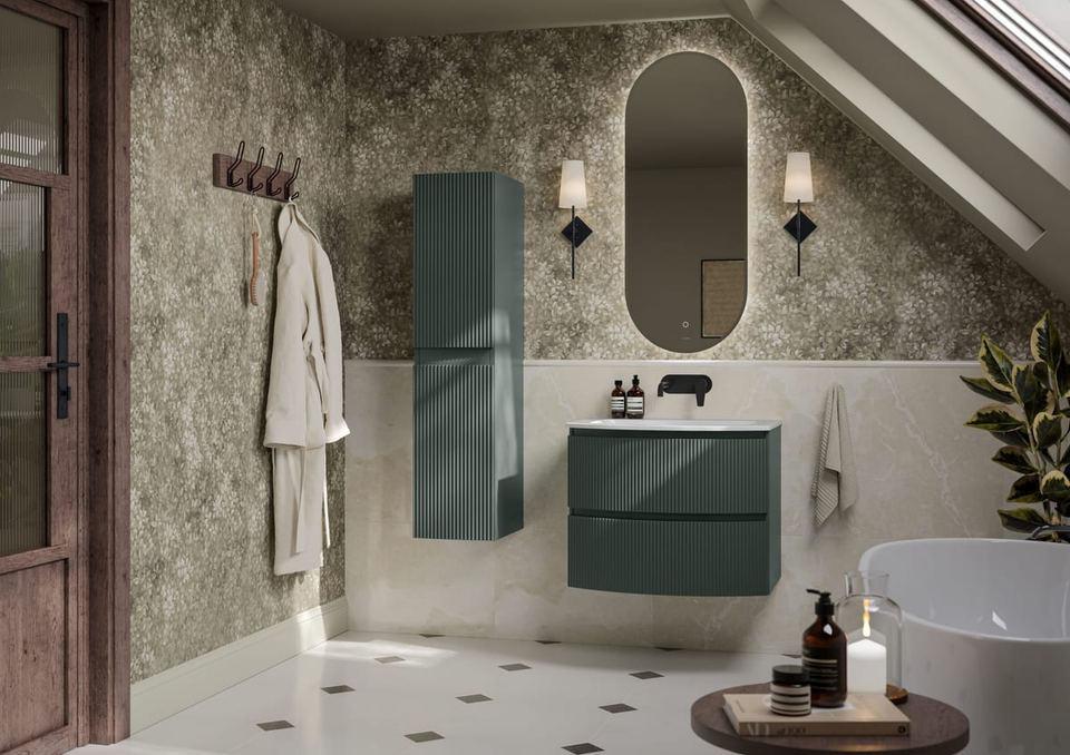 Levanto bathroom in Fir Green