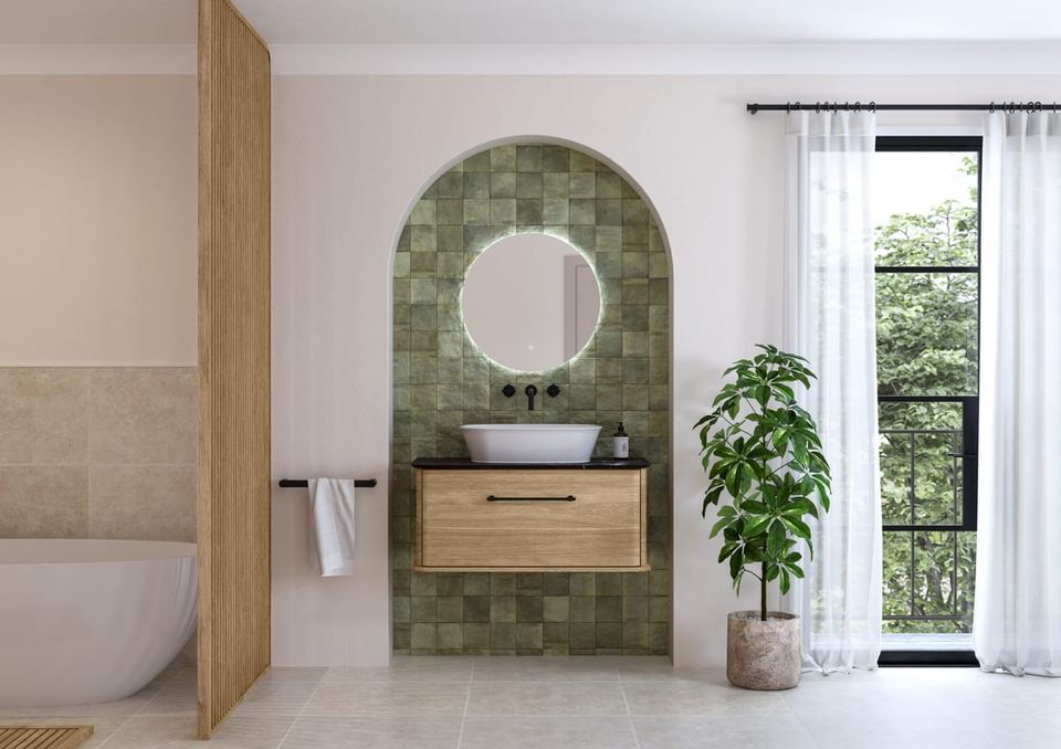 Petra bathroom in Tortona Oak