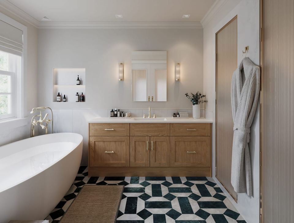 Solid Oak bathroom in Natural oak