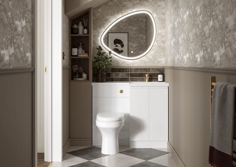 Veneto vanity and WC unit in Pearl