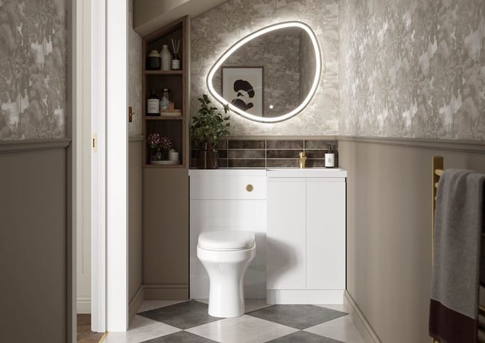 Veneto vanity and WC unit in Pearl