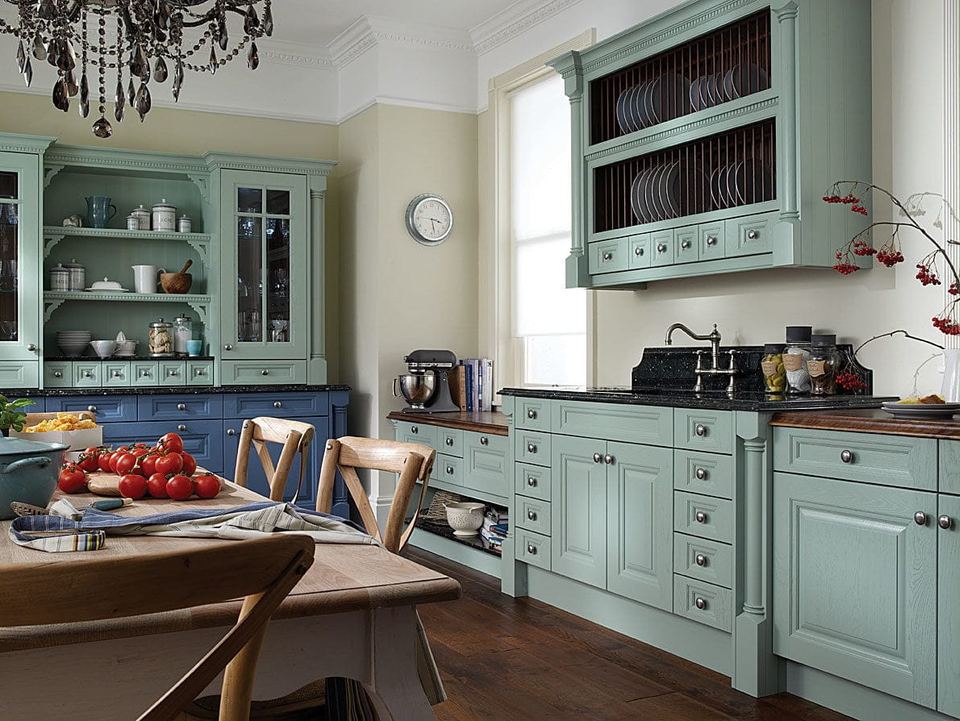 What are the considerations when designing a country style kitchen?