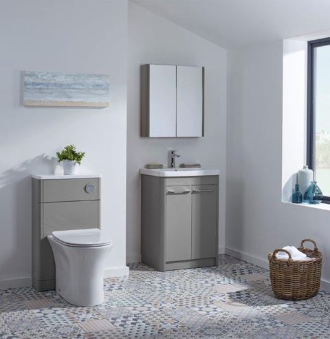 Contour freestanding unit roomset stone grey