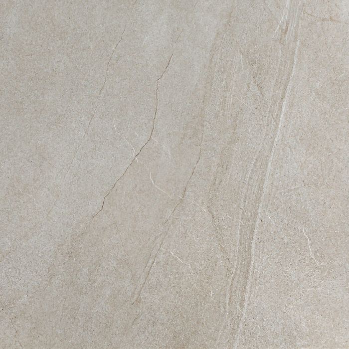 Halley Mud Outdoor porcelain tiles fitted in a room, cream & beige, gloss & polished