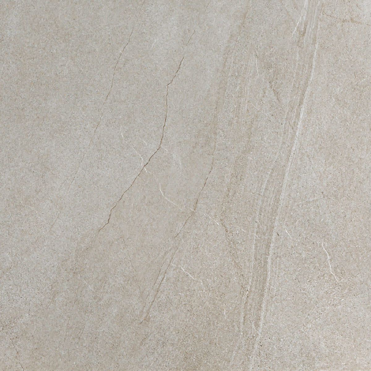 Halley Mud Outdoor porcelain tiles fitted in a room, cream & beige, gloss & polished