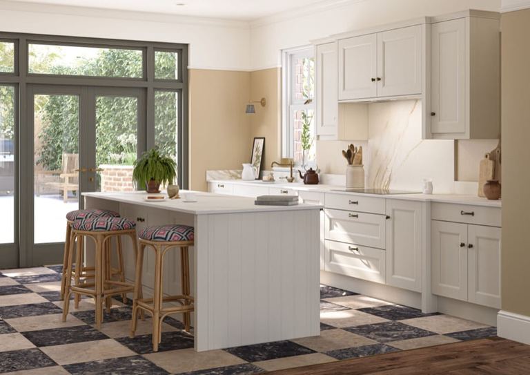 Belsay Beaded kitchen, second room view
