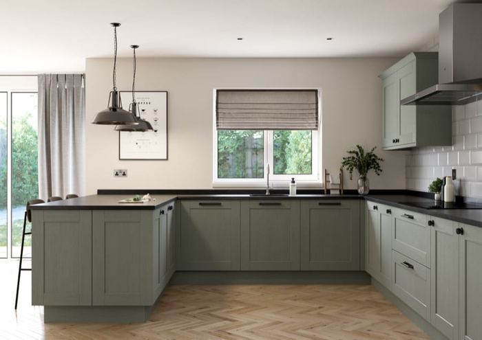 Belsay Woodgrain kitchen storage detail