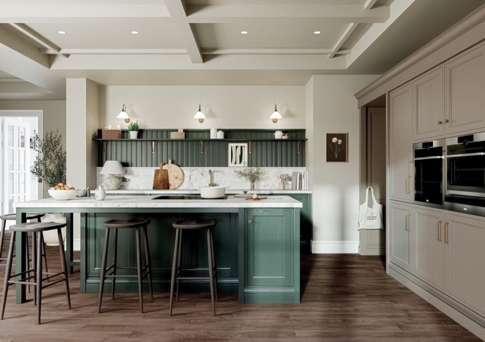 Mornington Beaded Vale kitchen in Copse Green & Fawn