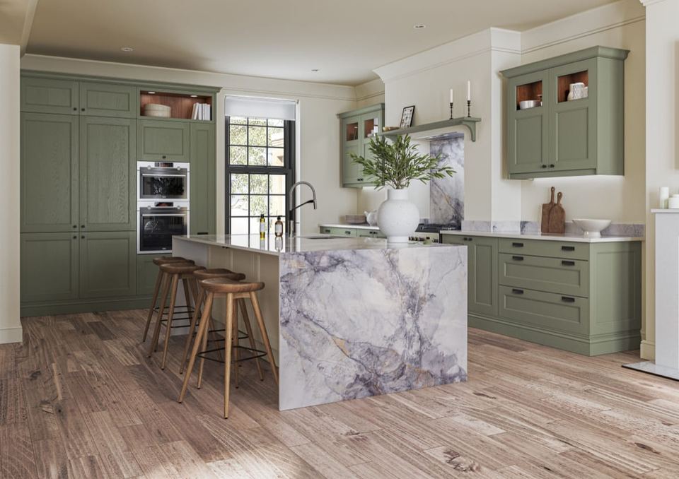 Mornington Beaded kitchen in Regiment & Taupe Grey