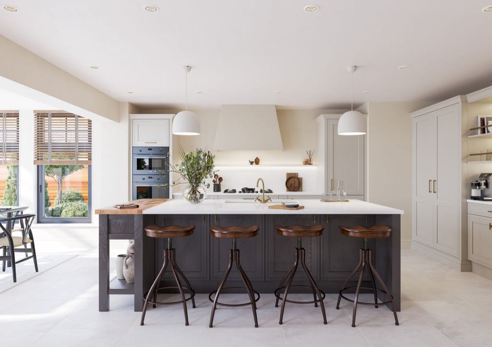 Mornington Vale kitchen in Putty & Carbon