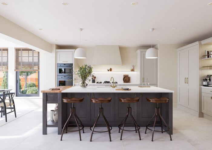 Mornington Vale kitchen in Putty & Carbon, full room view