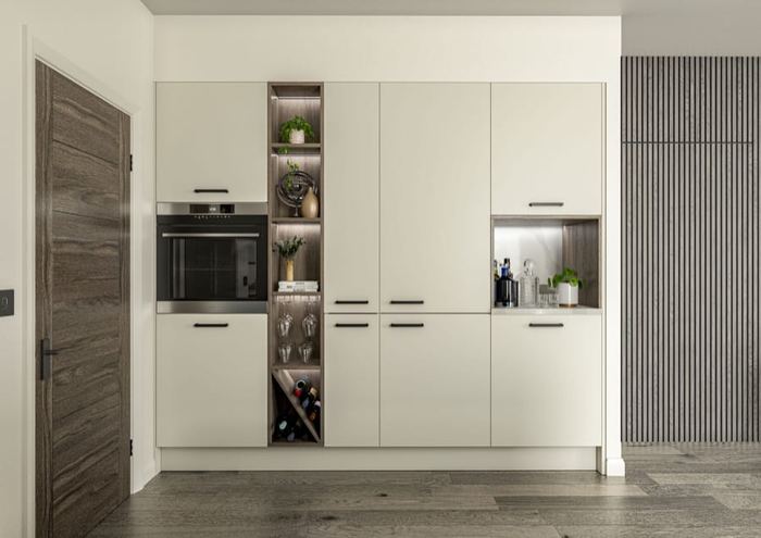Porter door and cabinet detail