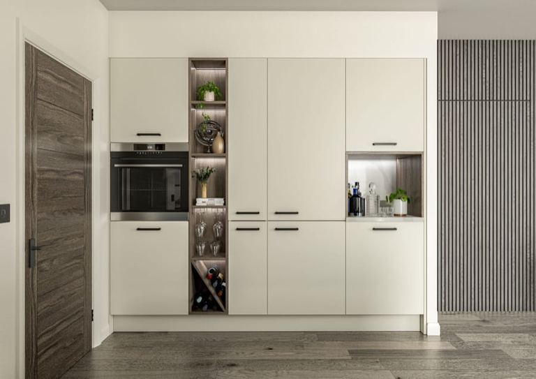 Porter door and cabinet detail