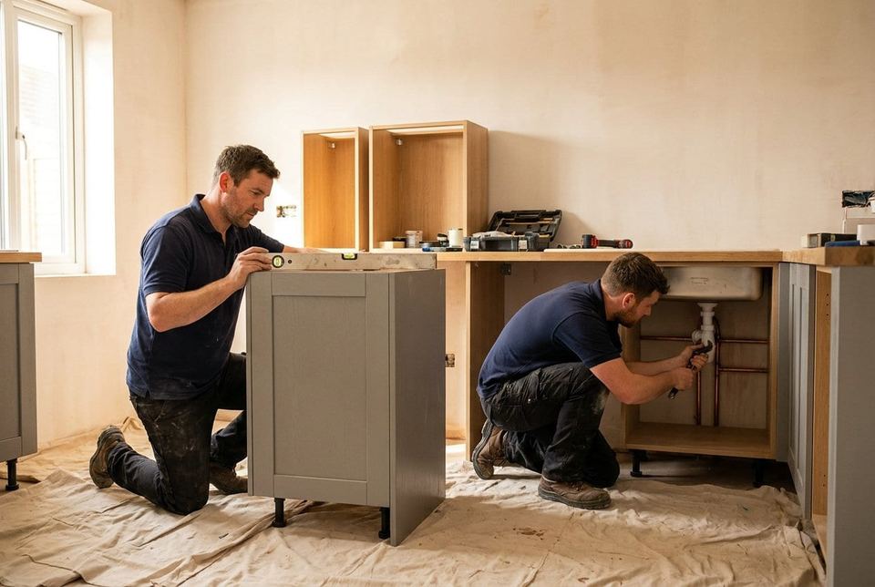 Homematas fitters installing kitchen units