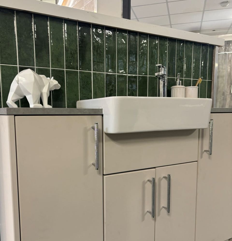 Nexti Emerald ceramic tiles fitted in a room, green, gloss & polished