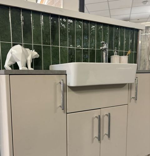 Nexti Emerald ceramic tiles fitted in a room, green, gloss & polished