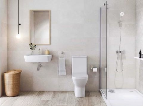 Porcelanosa Image Silver ceramic tiles fitted in a room, white, gloss & polished