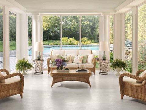 Porcelanosa Madagascar Blanco porcelain tiles fitted in a room, white, matt
