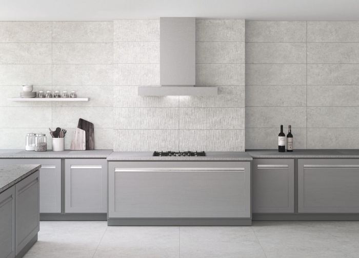 RLV Babilon Arctic ceramic tiles fitted in a room, white, matt