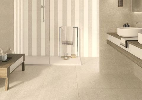 Rodano Natural porcelain tiles fitted in a room, cream & beige, matt