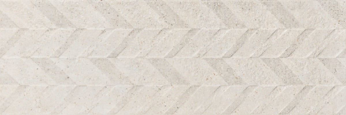 Saw Asphalt Off White tile, 30 x 90 cm, white