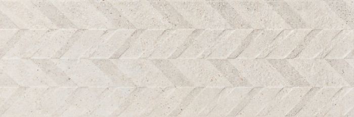 Saw Asphalt Off White tile, 30 x 90 cm, white