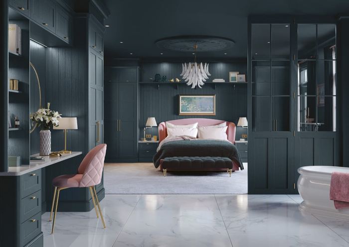Aldana bedroom in Marine, full room view
