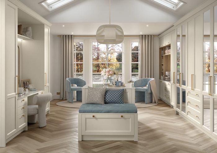 Pembridge bedroom in Taupe Grey, full room view