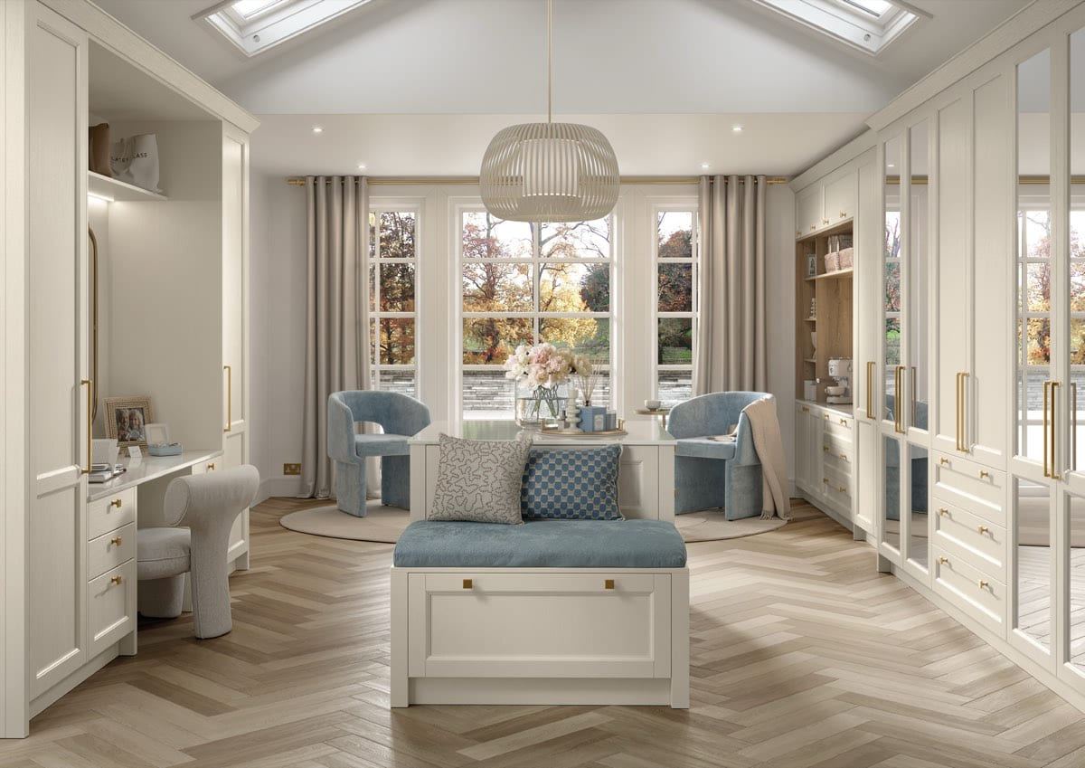 Pembridge bedroom in Taupe Grey, full room view
