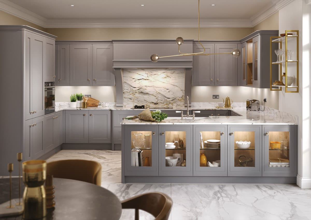 Ellesmere kitchen in Dust Grey, full room view