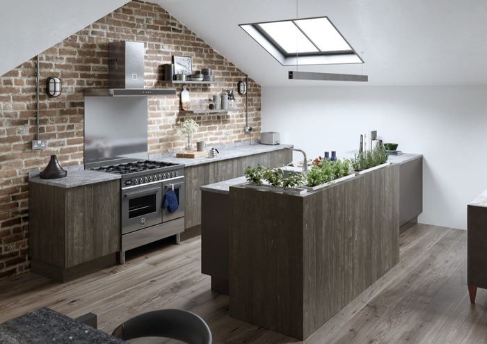 Rezana kitchen in Carbon, full room view
