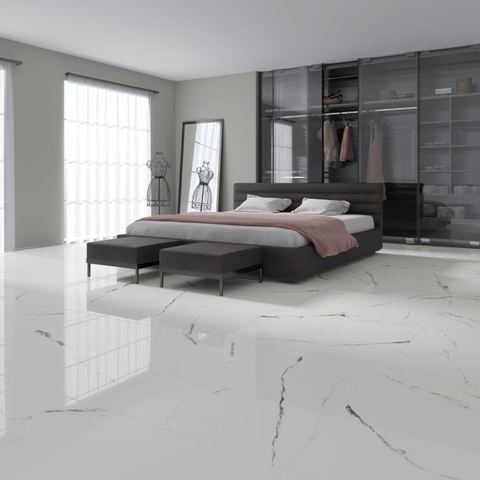 A finished, grouted tiled surface